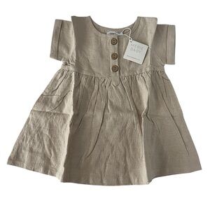 NEW Mebie Baby Beige Buttoned Kids Dress